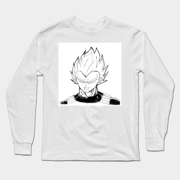 vegeta the prince of saiyans sketch Long Sleeve T-Shirt by jorge_lebeau